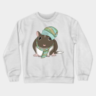 Brown Gerbil winter hat and scarf Crewneck Sweatshirt